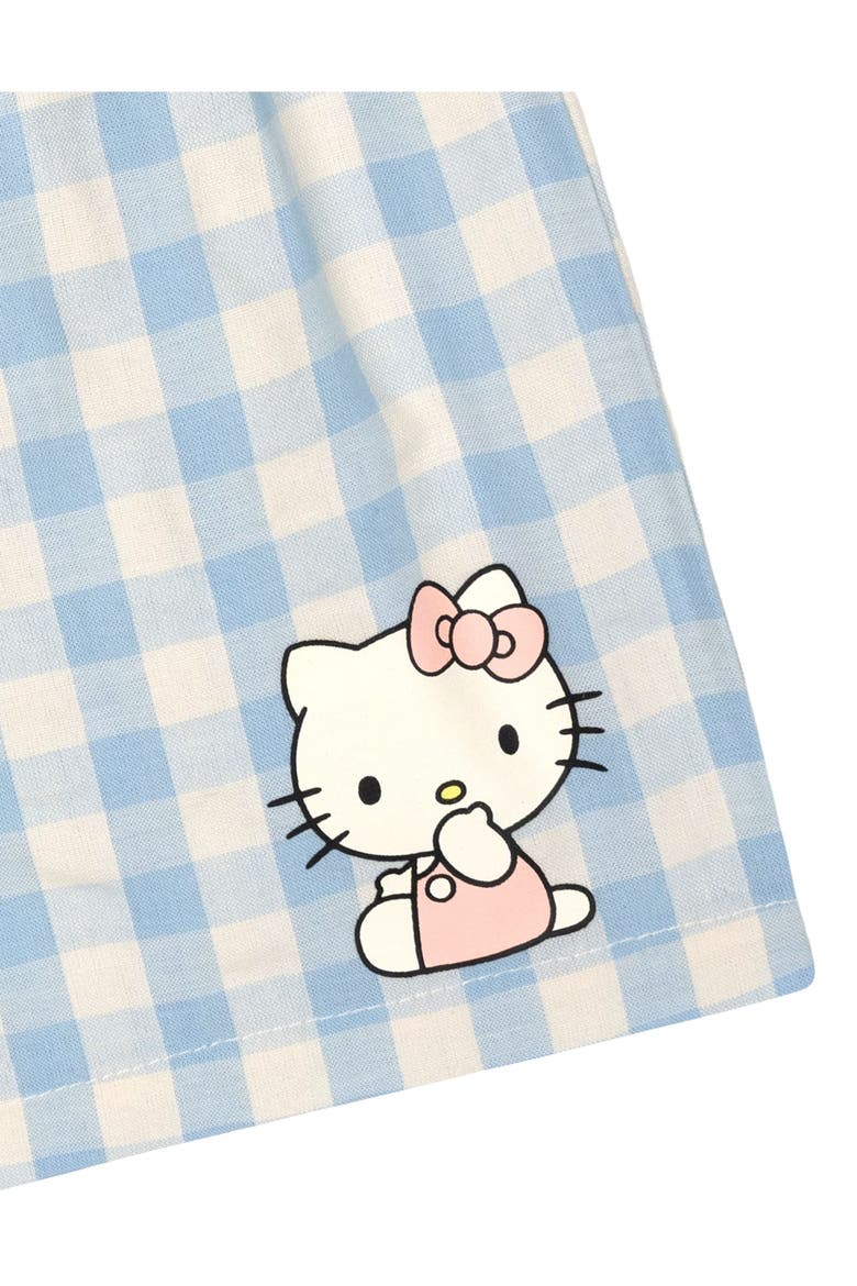 T-Shirt and Plaid Shorts Set, Alternate, color, Hello Kitty Navy Blue