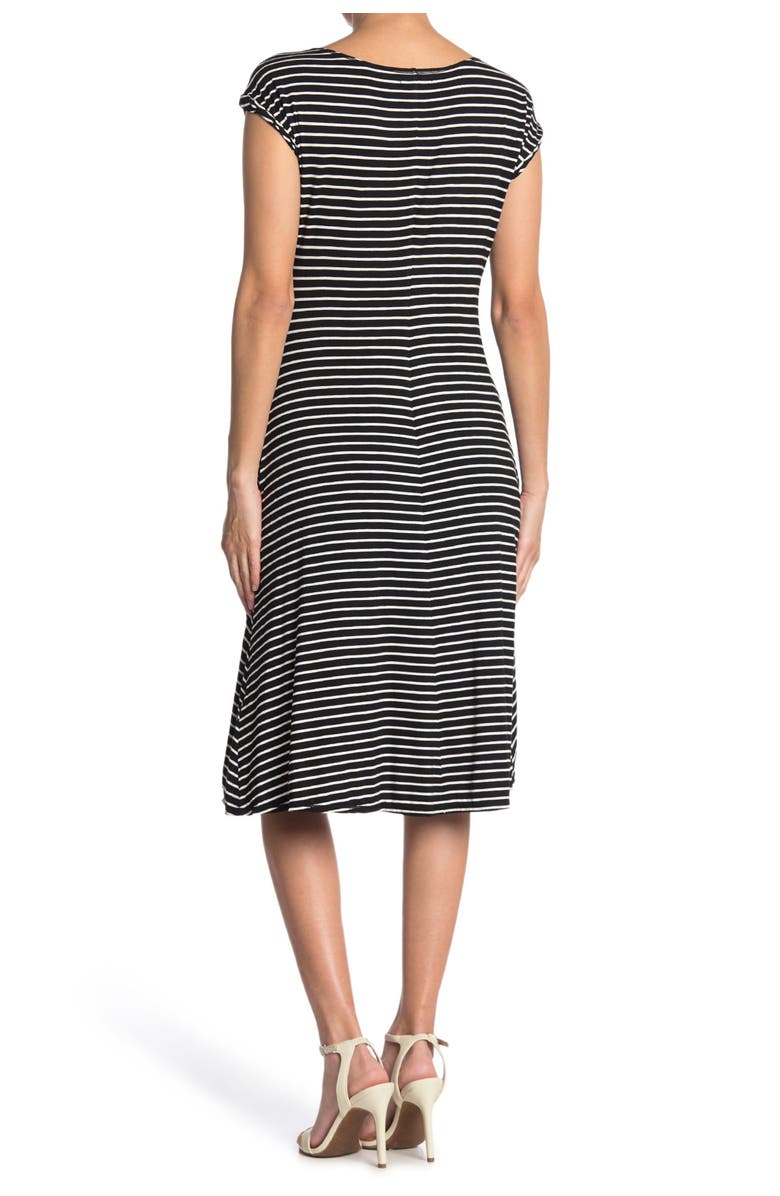 MAX STUDIO Short Sleeve Stripe Print Dress, Alternate, color, 