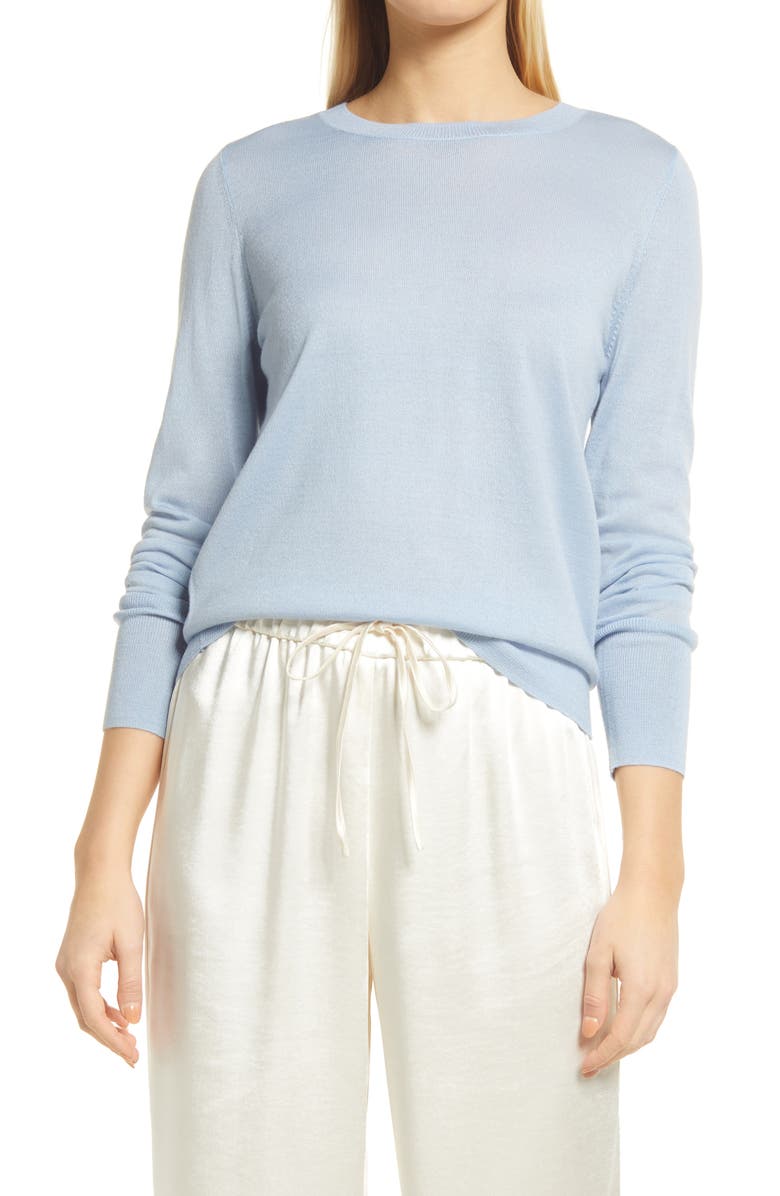 Halogen<sup>®</sup> Crewneck Merino Wool Blend Sweater, Main, color,