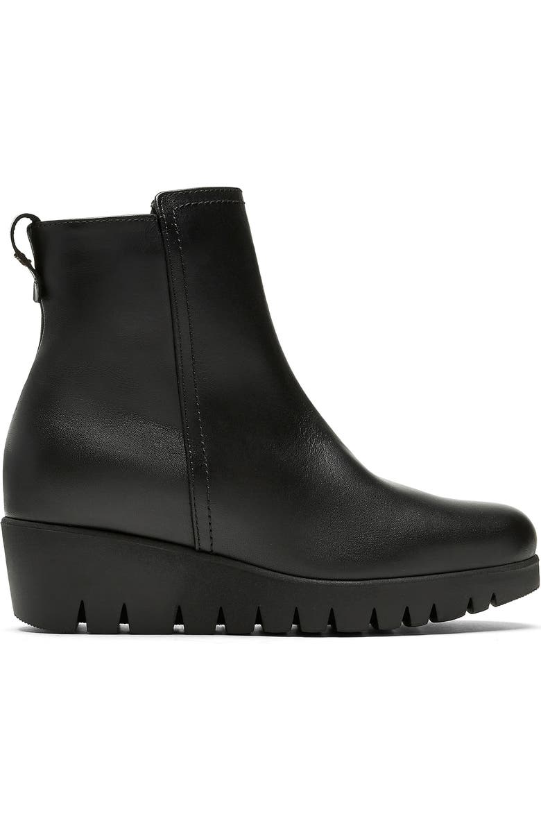 La Canadienne Teagan Waterproof Platform Wedge Bootie, Alternate, color, Black Leather