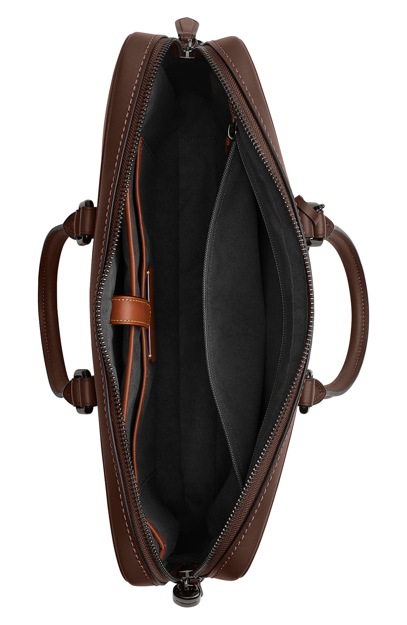 COACH Metropolitan Leather Briefcase, Alternate, color, Maple