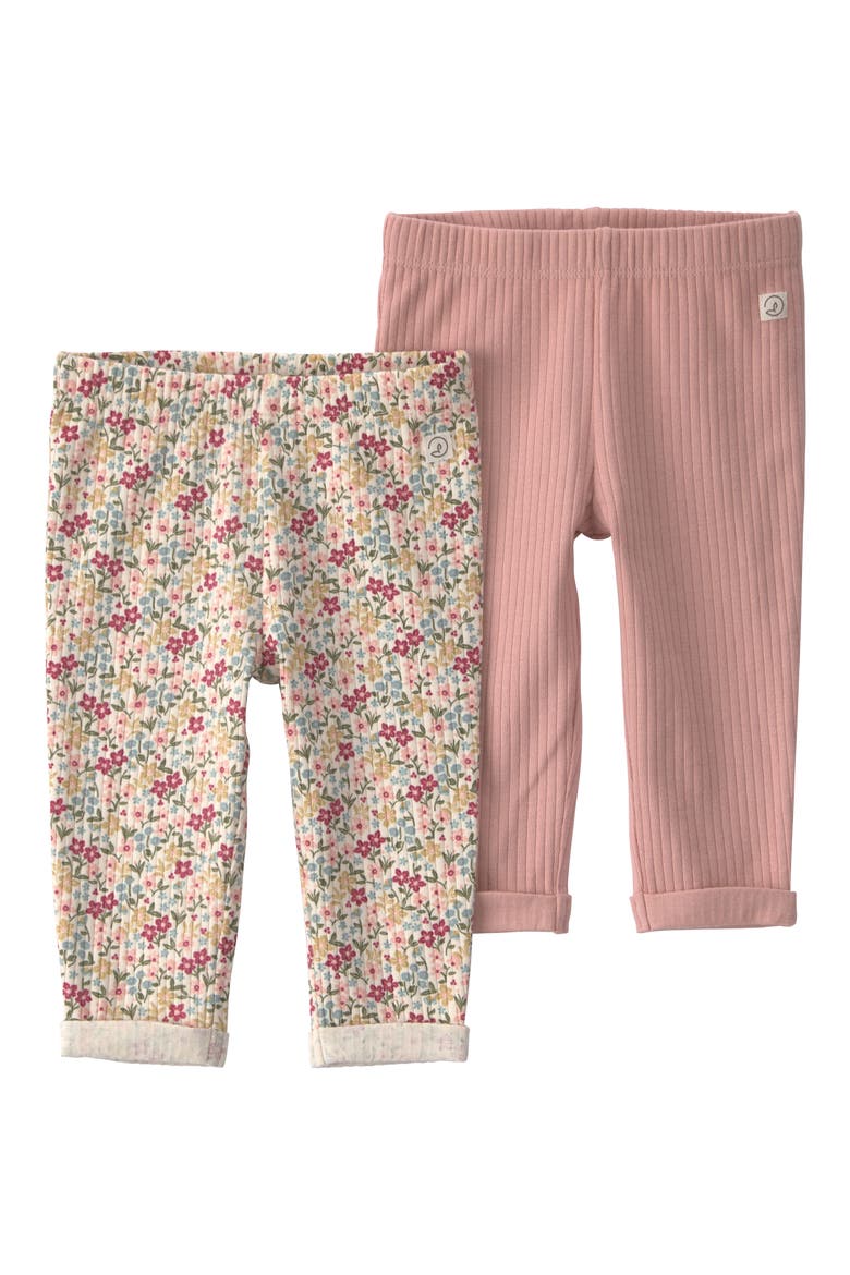 Kids' 2-Pack Organic Cotton Blend Pants, Main, color, PINK FLORAL
