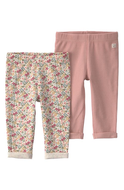 Little Planet Kids' 2-Pack Organic Cotton Blend Pants in Pink Floral at Nordstrom, Size 9M