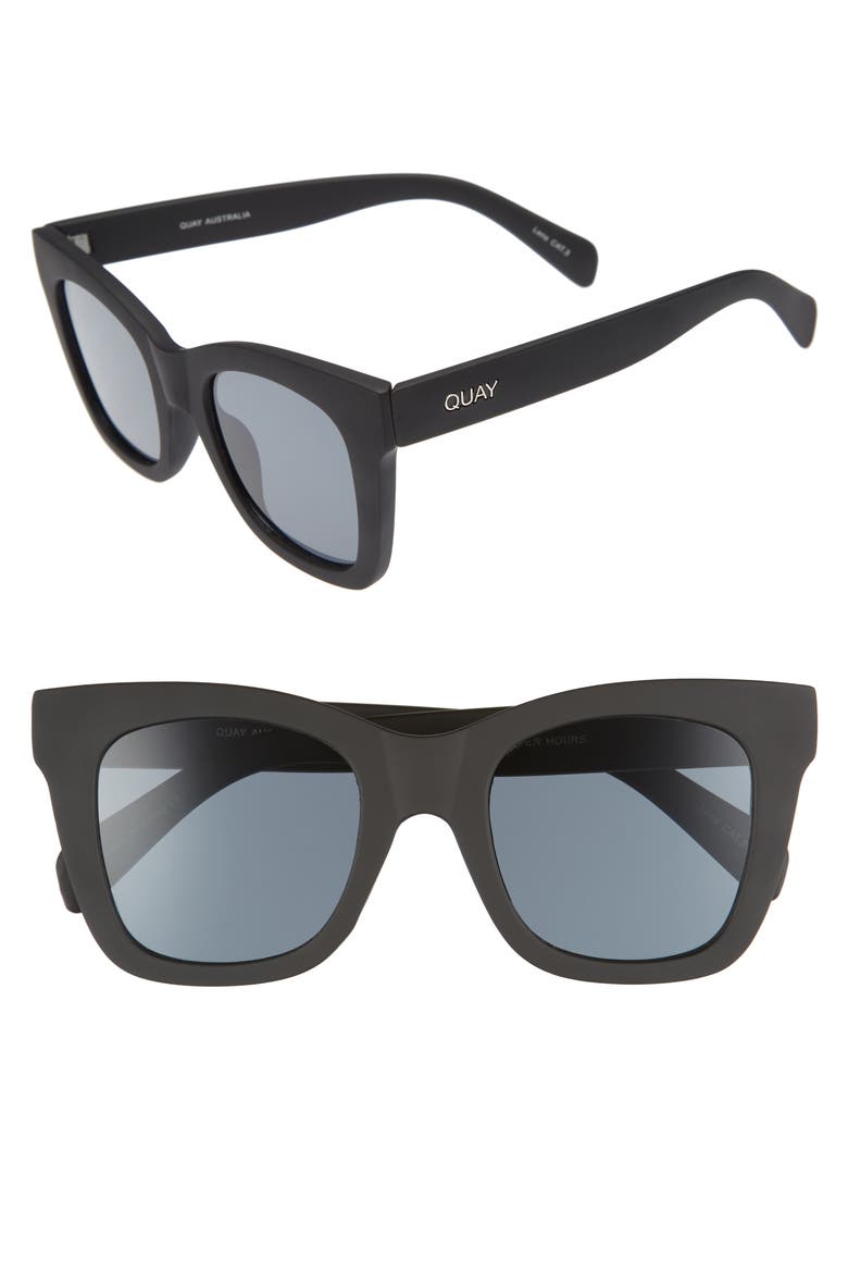 After Hours 51mm Square Sunglasses, Main, color, BLACK SMOKE