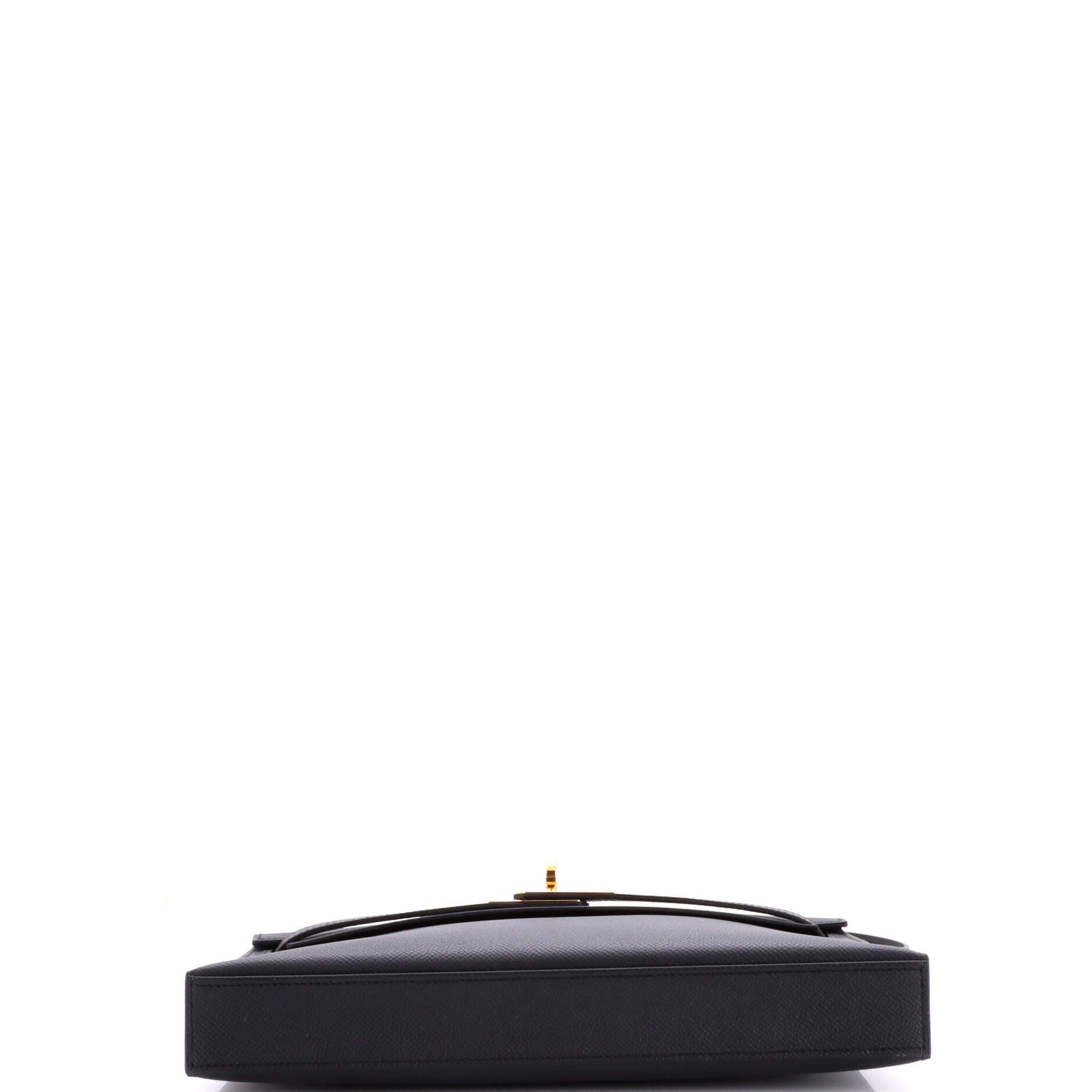 Pre-Owned Hermes Kelly Elan Shoulder Bag Epsom, Alternate, color, Noir