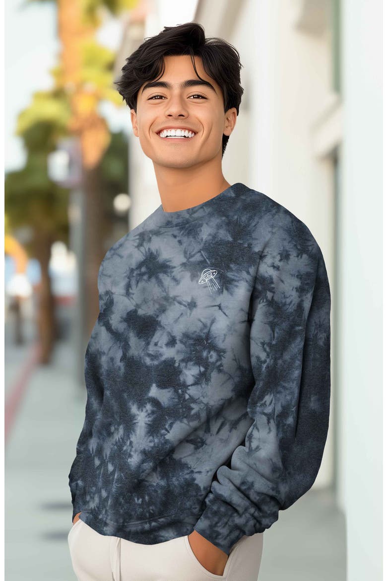 UFO Tie Dye Crewneck Sweatshirt, Alternate, color, Tie Dye Black