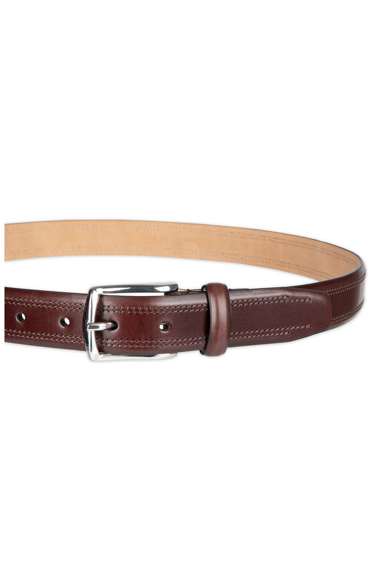 Fes Stitch Leather Belt, Alternate, color, CHOCOLATE