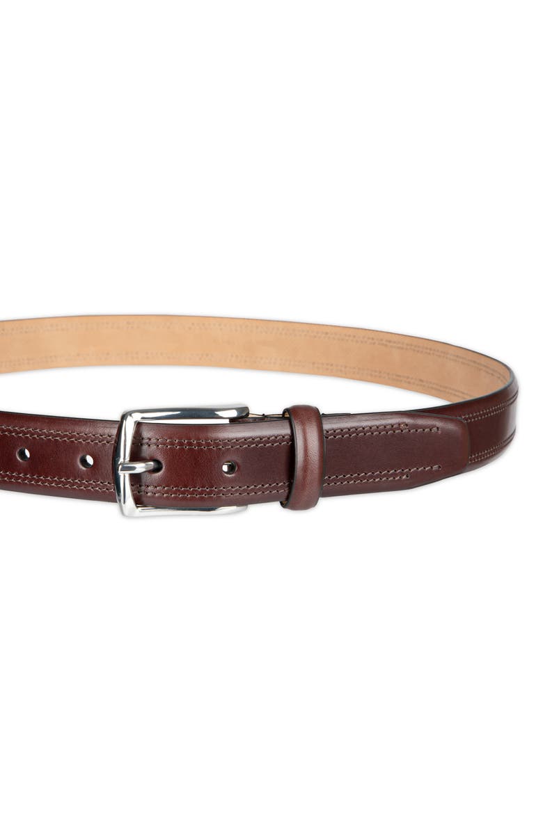 Cole Haan Fes Stitch Leather Belt, Alternate, color, Chocolate
