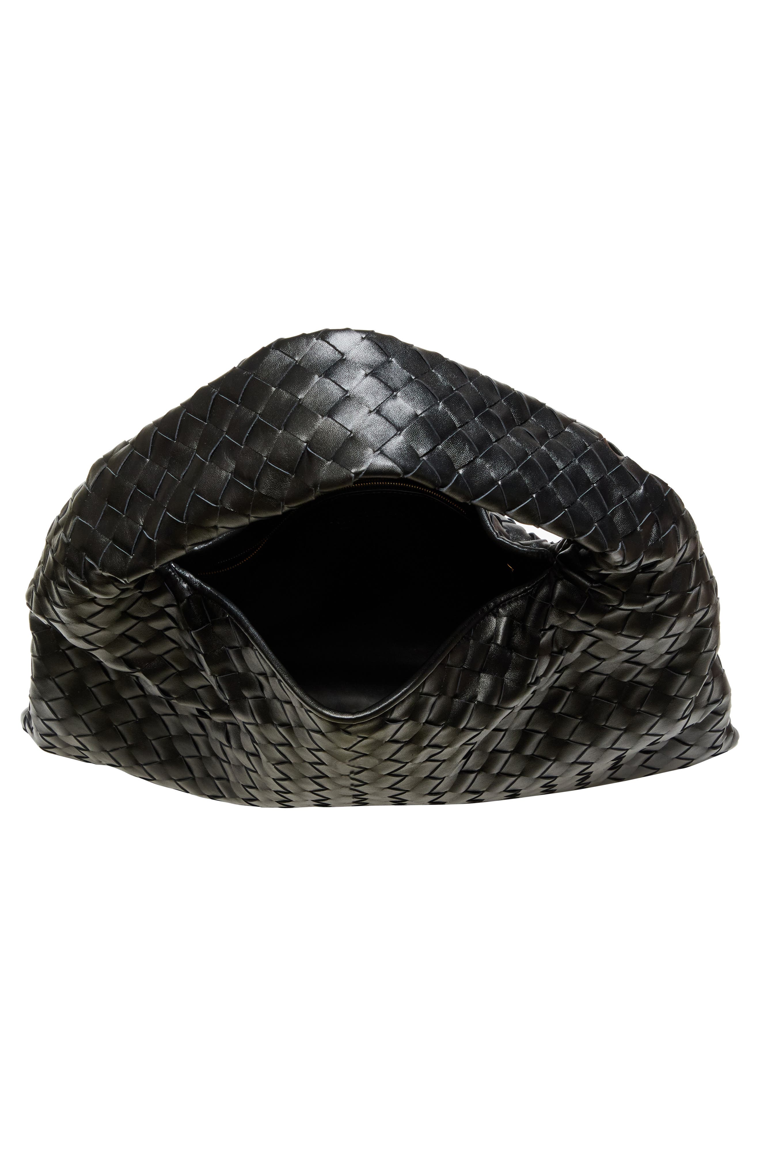 Bottega Veneta Small Hop Intrecciato Leather Hobo Bag, Alternate, color, 1019 Black-M Brass