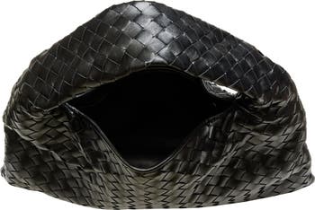 Small Hop Intrecciato Leather Hobo Bag