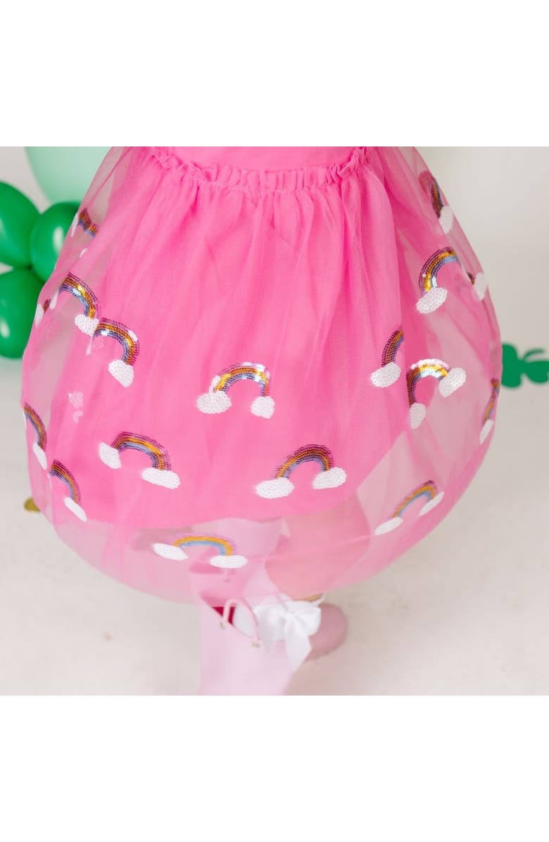 Sweet Wink Magical Rainbow Short Sleeve Tutu Dress, Alternate, color, Raspberry