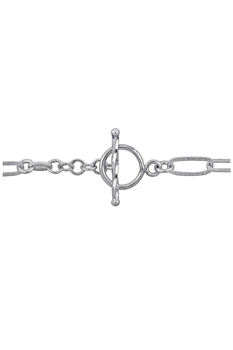 Polished Paper Clip Chain Bracelet, 3.5mm, Alternate, color, SILVER