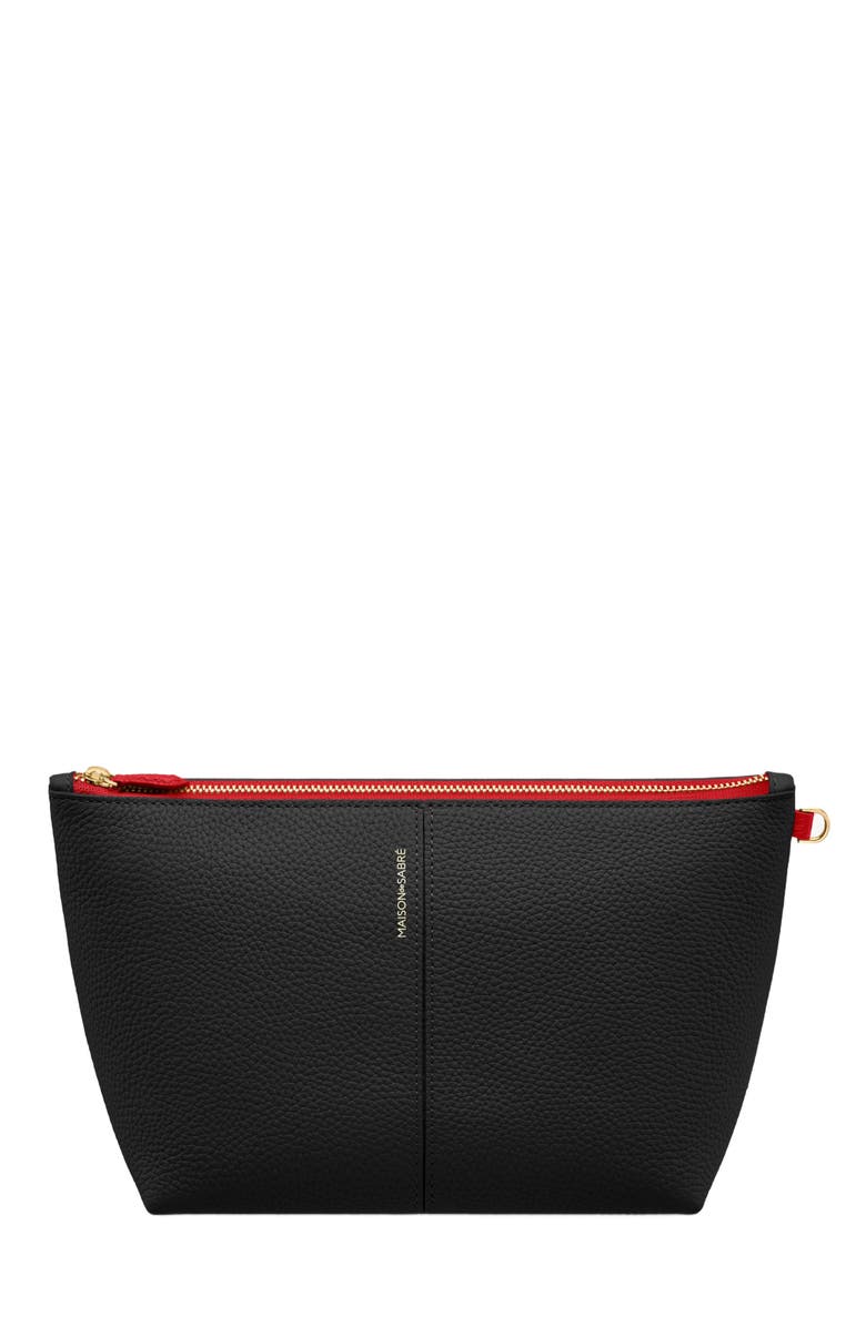 MAISON de SABRÉ Medium Leather Flaire Pouch, Main, color, Rouge Noir