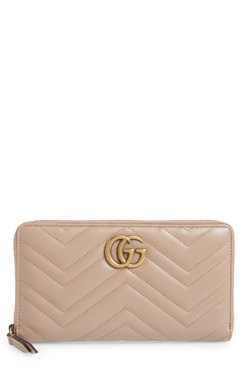 Gucci GG Matelassé Leather Zip Around Wallet, Main, color,