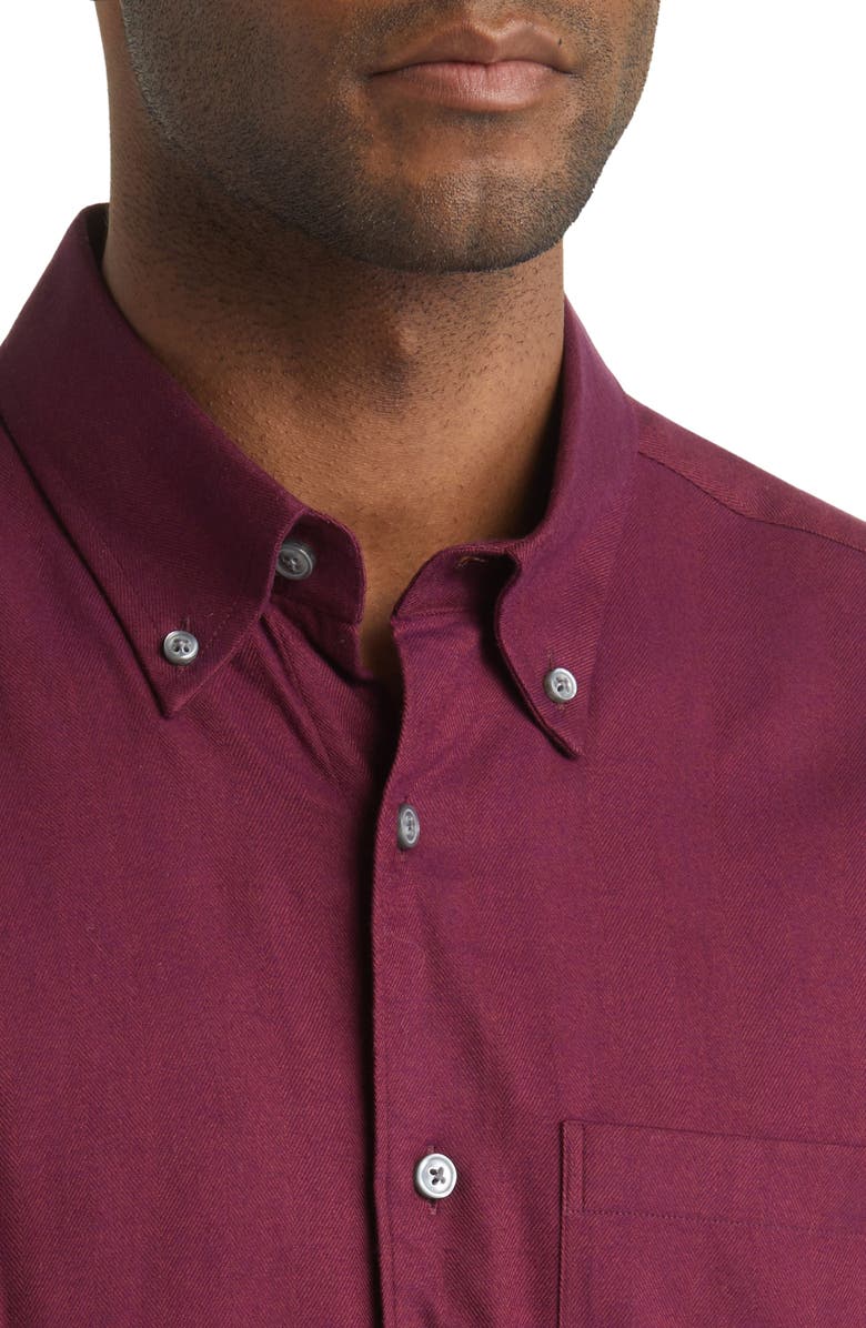 Scott Barber Herringbone Twill Button-Down Shirt, Alternate, color, 