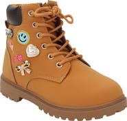 Seven7 Kids' Patch Faux Leather Combat Boot