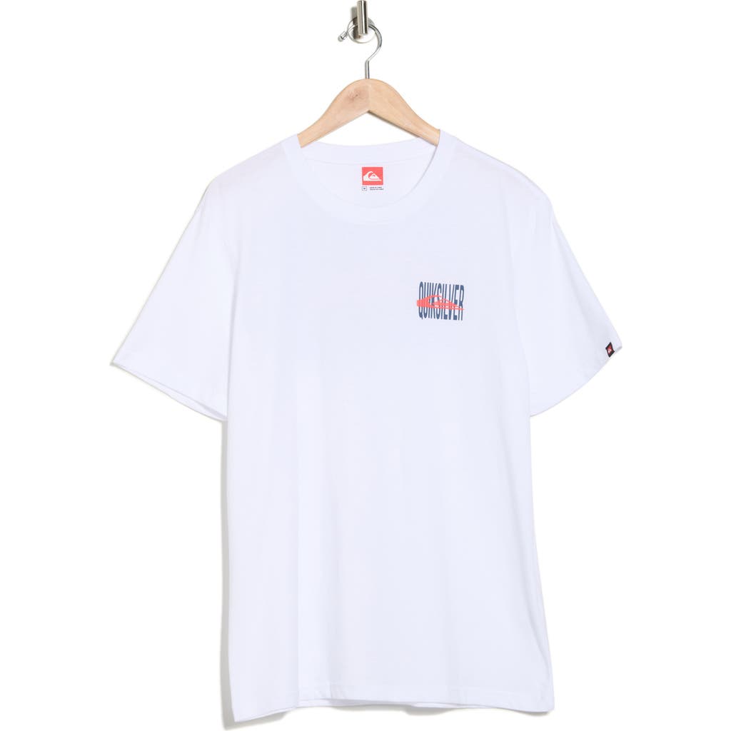 Quiksilver Dynamic Stretch Logo Graphic T-shirt In White