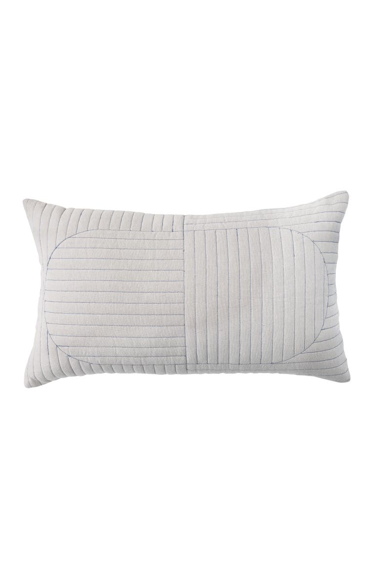 Storied Home Modern Chambray Quilted Lumbar Pillow Cover, Main, color, White