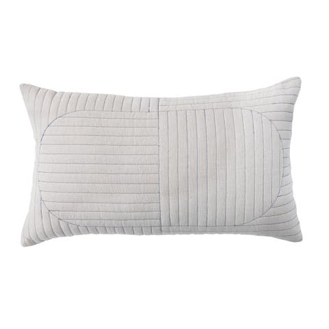 Modern Chambray Quilted Lumbar Pillow Cover