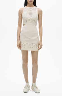 MANGO Openwork Eyelet Cutout Dress