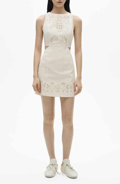 MANGO Openwork Eyelet Cutout Dress