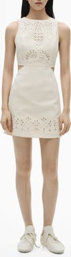 MANGO Openwork Eyelet Cutout Dress