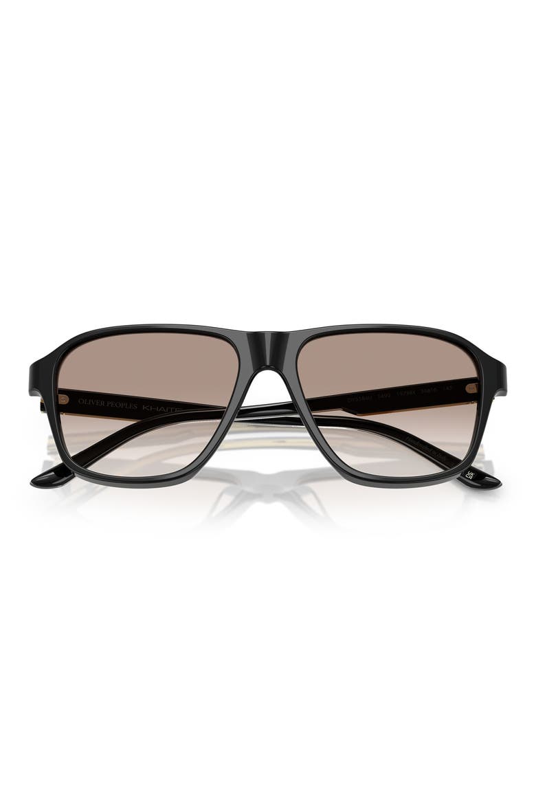 Khaite 1978RX 56mm Gradient Pilot Sunglasses, Alternate, color, BLACK / DEMO LENS SOFT TAN GRA