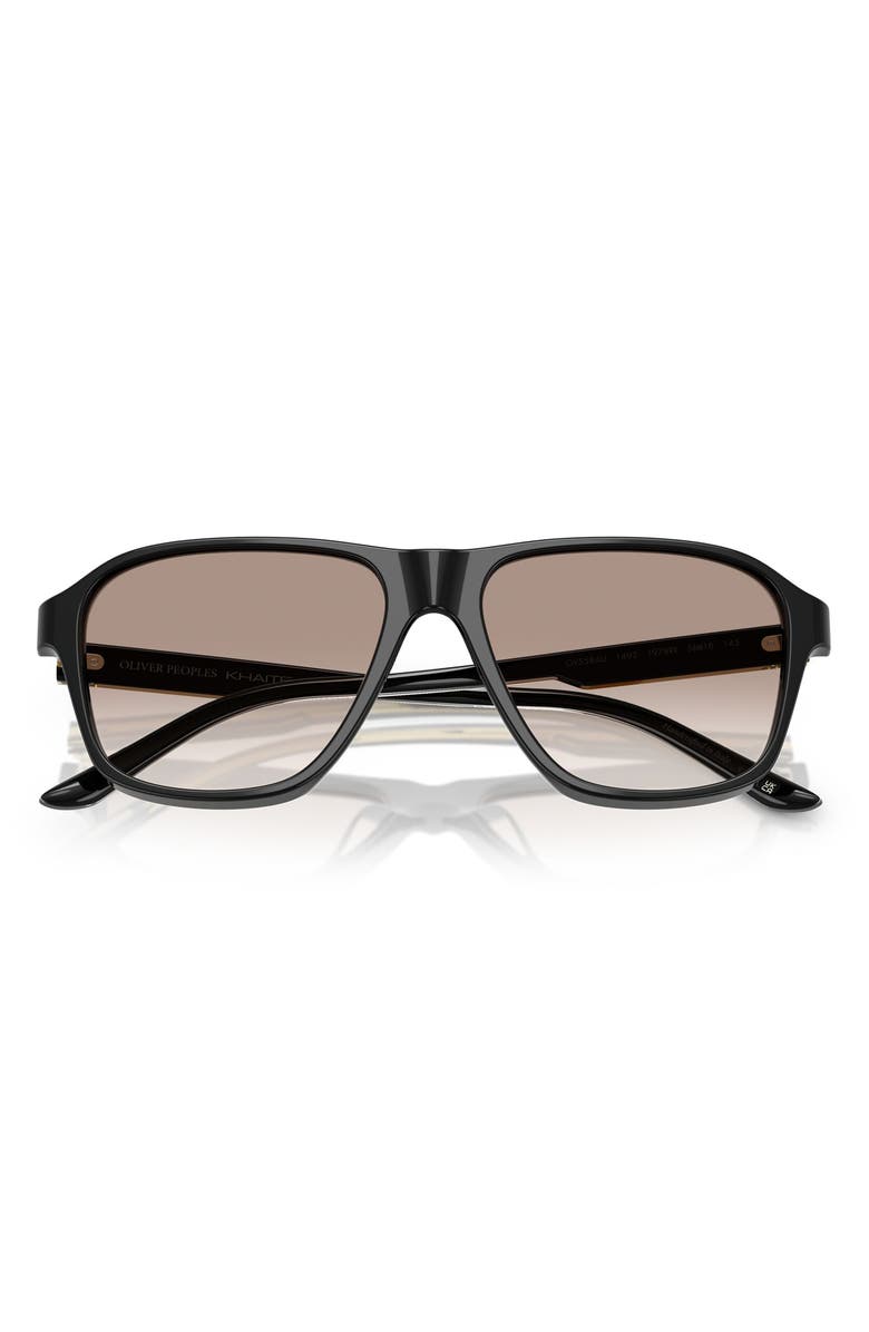 Oliver Peoples Khaite 1978RX 56mm Gradient Pilot Sunglasses, Alternate, color, Black / Demo Lens Soft Tan Gra