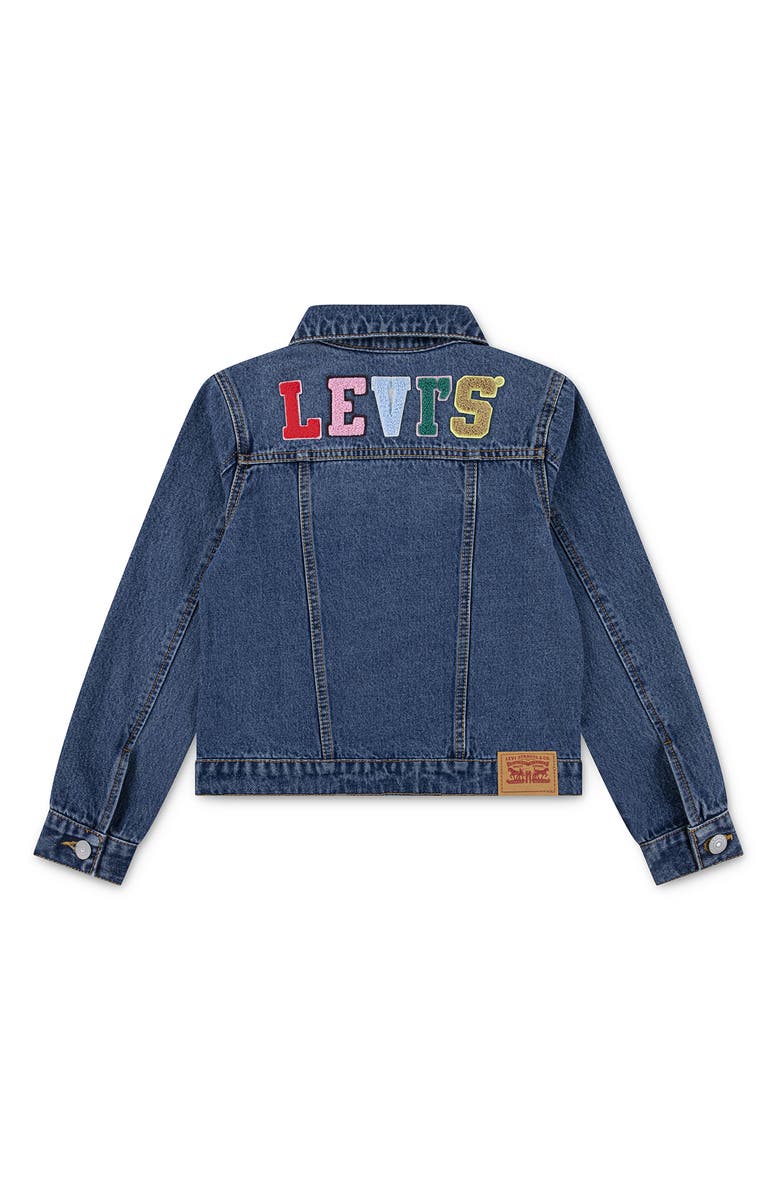 Levi's<sup>®</sup> Kids' Patchwork Denim Trucker Jacket, Alternate, color, Blue