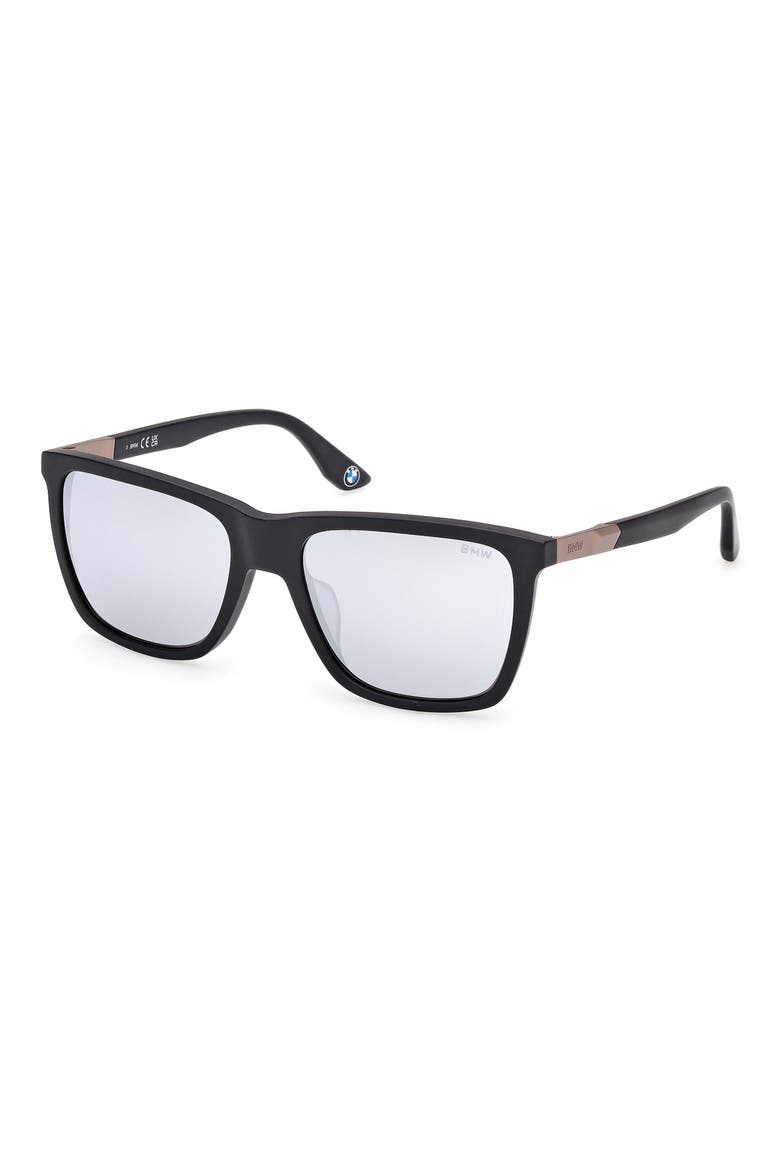 56mm Sunglasses, Alternate, color, MATTE BLACK / SMOKE MIRROR