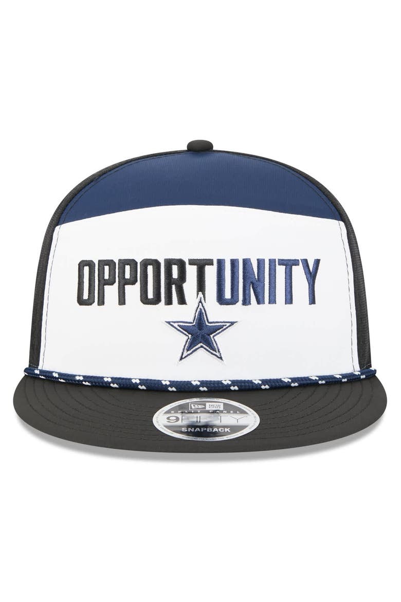 Men's New Era White/Black Dallas Cowboys 2025 Inspire Change Split Panel 9FIFTY Snapback Hat, Alternate, color, White