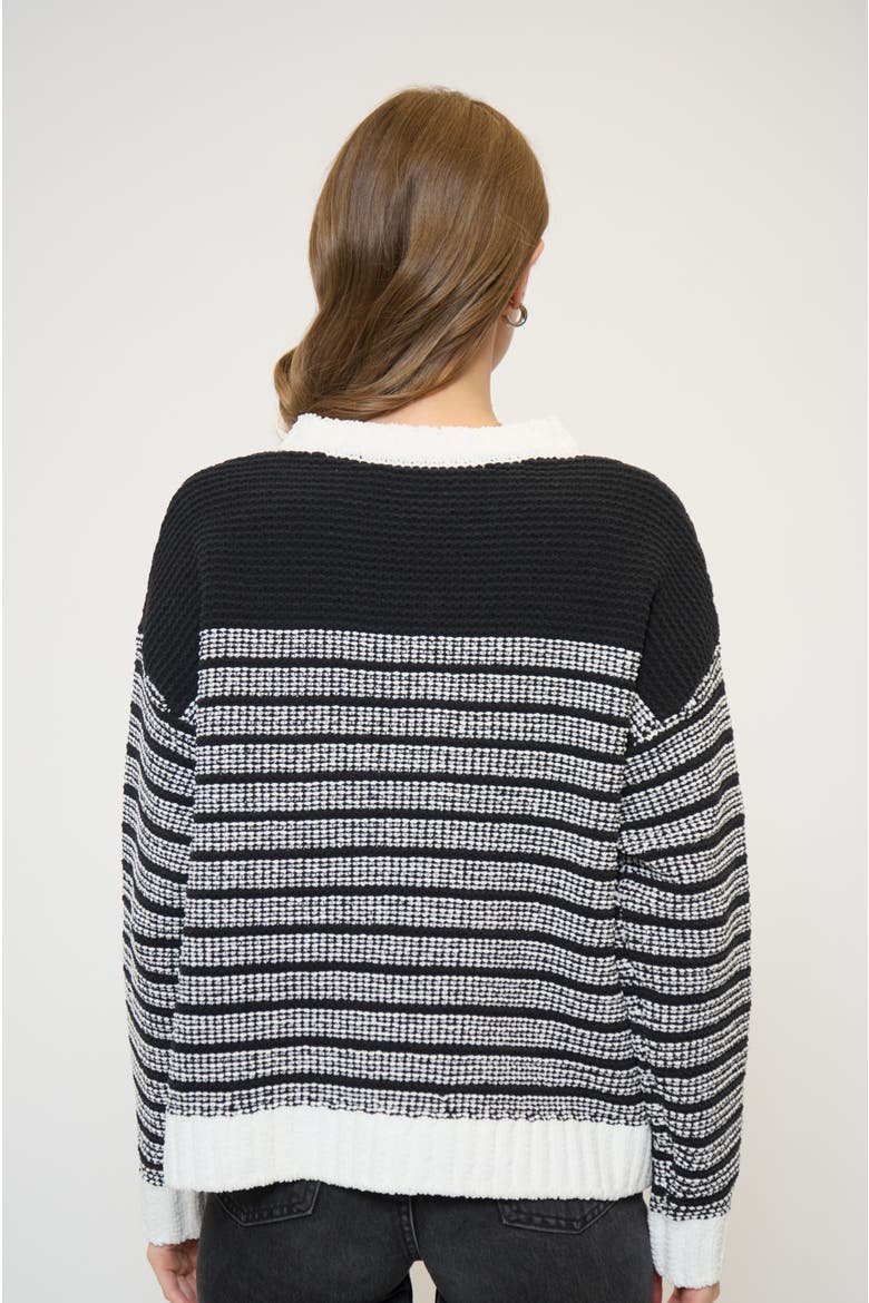 Tasha Chenille Crew, Alternate, color, BLACK/WHITE