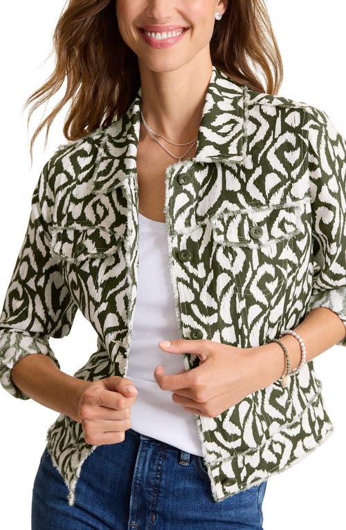 Tommy Bahama Inlet Ikat Print Linen Jacket In Green