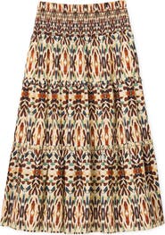 Cartolina Kylie Smocked Midi Skirt