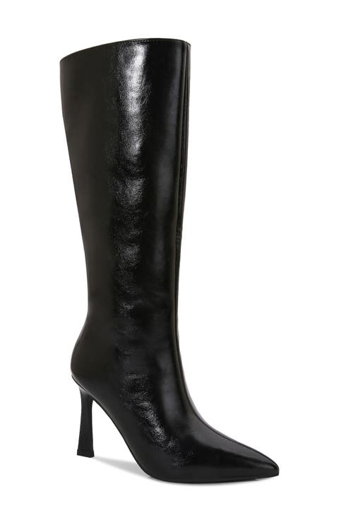 Babs Stiletto Knee High Faux Leather Boot