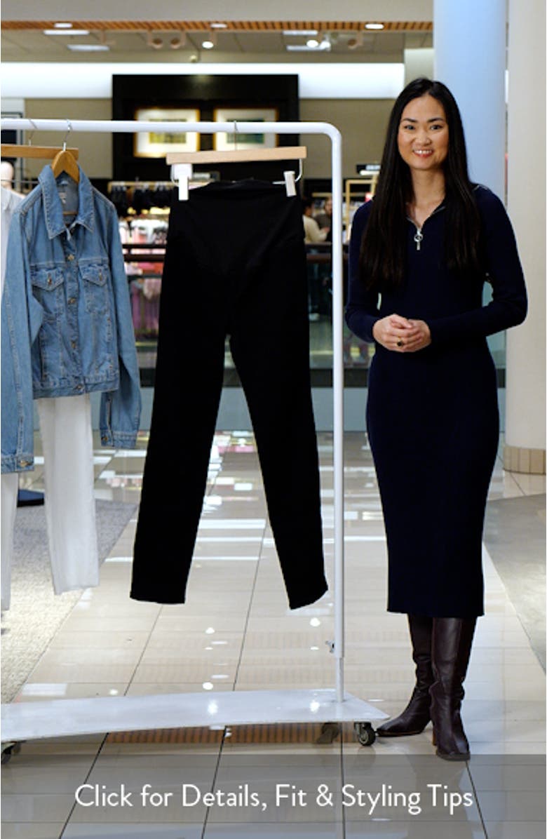 Maternity Over-the-Belly Stovepipe Jeans in Black Rinse Wash, sales video thumbnail