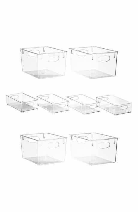 SORBUS Set of 8 Clear Fridge Organizer Bins
