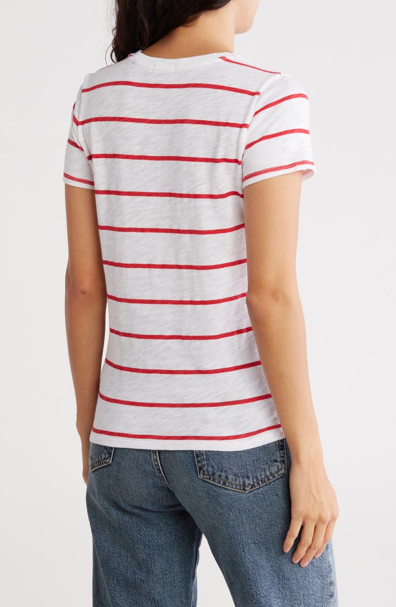 ATM Anthony Thomas Melillo Schoolboy Stripe Slub Jersey Crewneck T-Shirt, Alternate, color, Red/White Multi