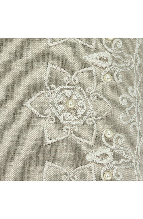 Parkland Collection Embroidered Throw Pillow In Beige