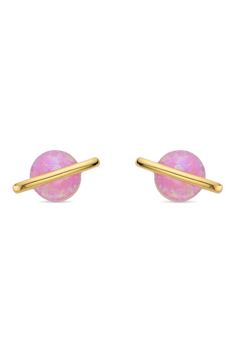 Saturn Opal Stud Earrings, Alternate, color, GOLD