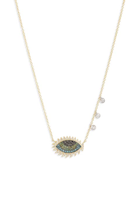 Evil Eye Diamond Pendant Necklace
