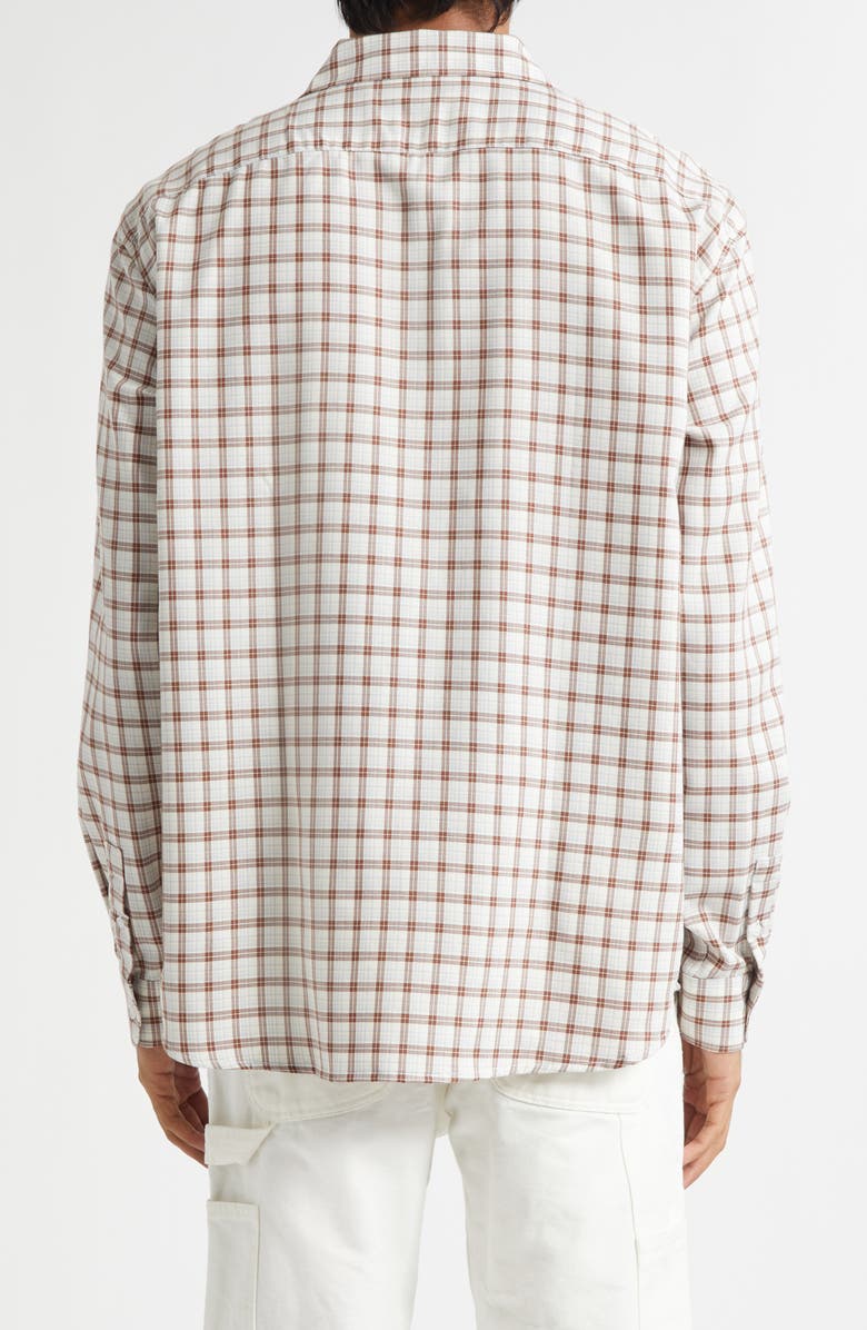PALMES Plaid Cotton & Wool Button-Up Shirt, Alternate, color, White/ Brown