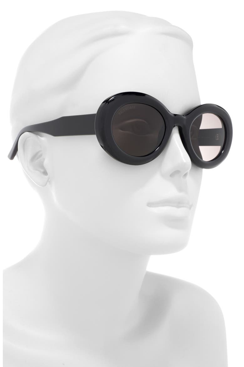 50mm Round Sunglasses, Alternate, color, BLACK BLACK GREY