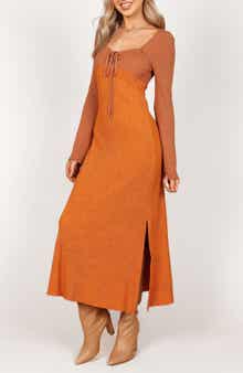 Petal & Pup Lirique Colorblock Long Sleeve Ribbed Maxi Dress