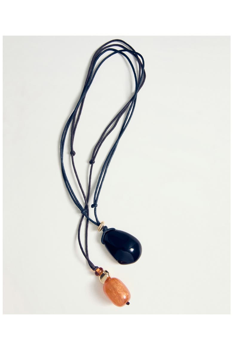 Combined Double Pendant Necklace, Alternate, color, BROWN