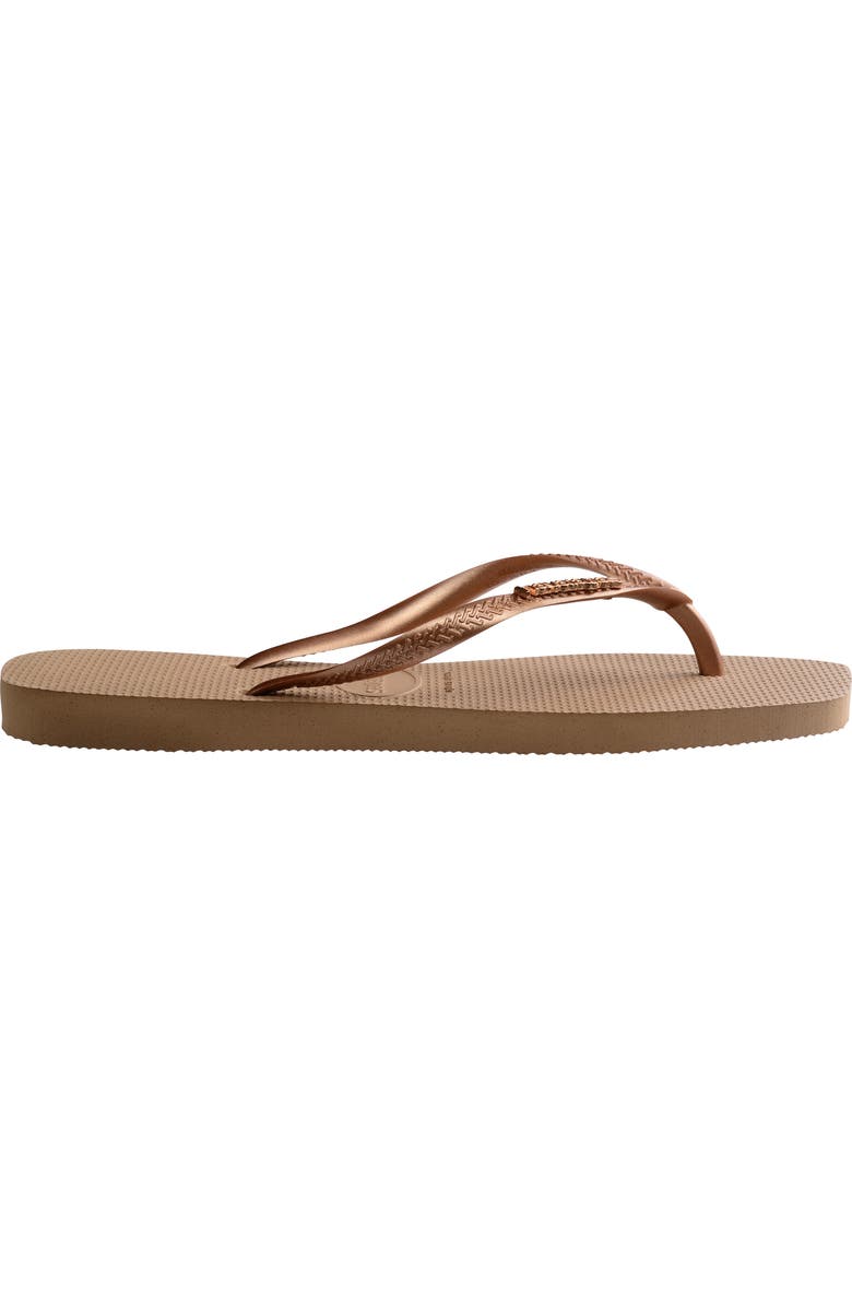Havaianas Slim Square Logo Flip Flop, Alternate, color, Rose Gold/Rose