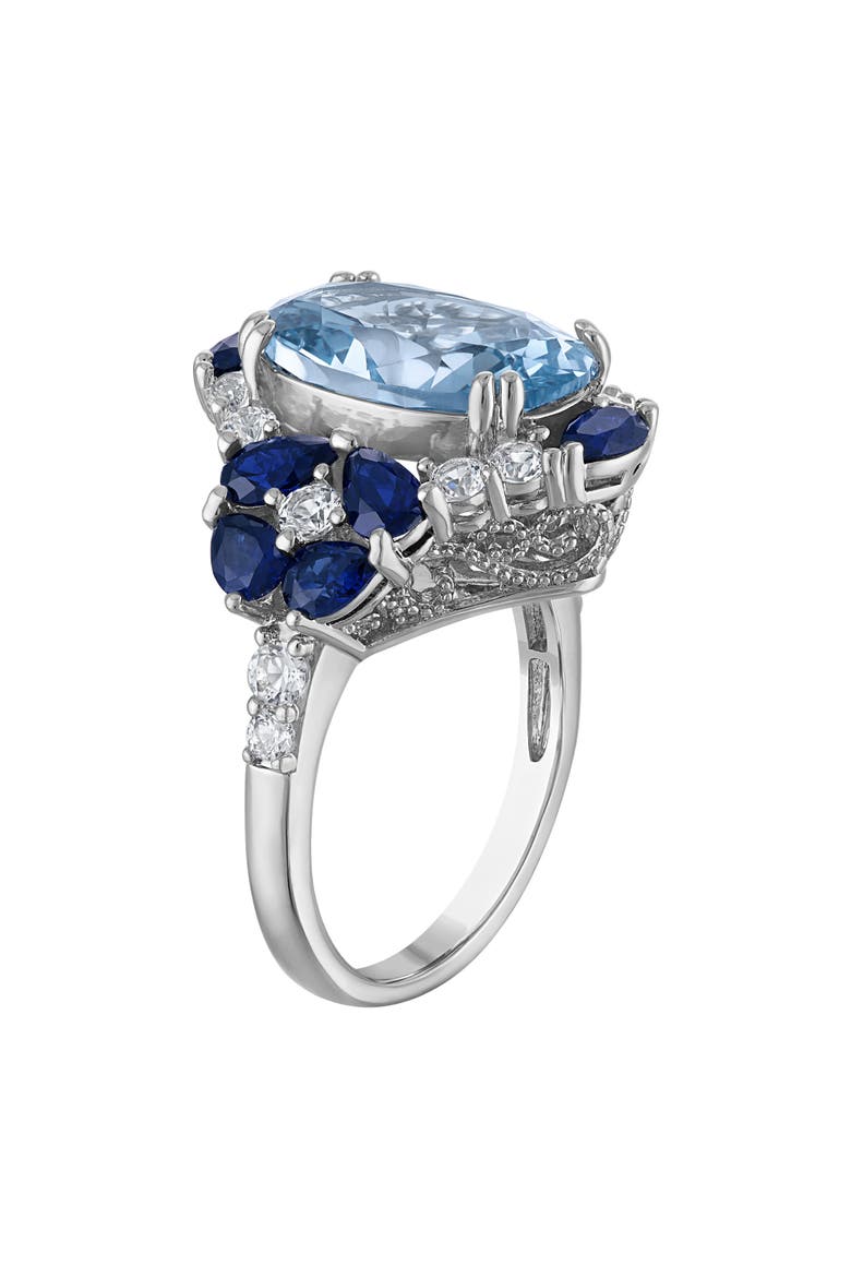 Created Sapphire Oval Statement Ring, Alternate, color, BLUE