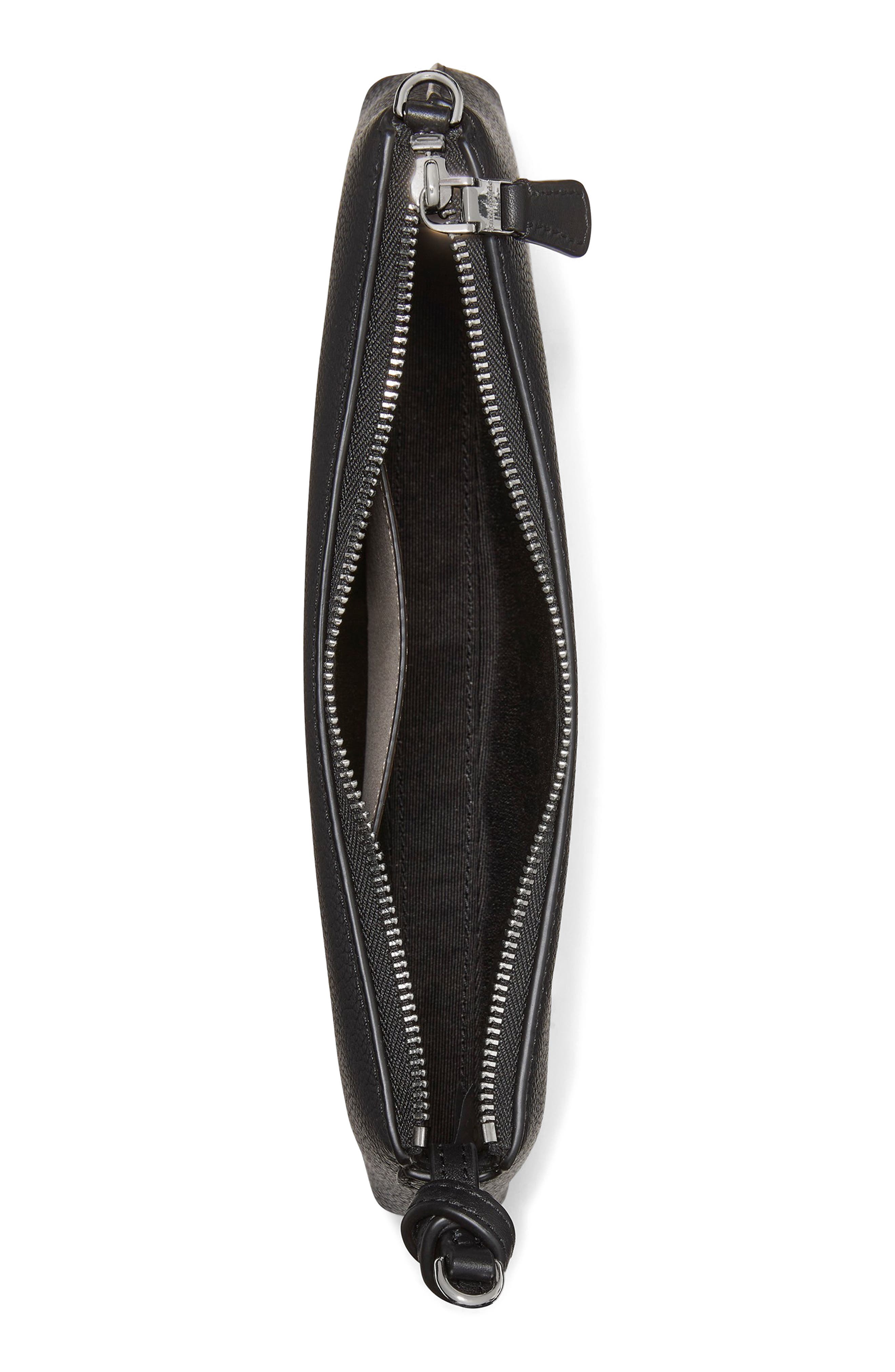 Kate Spade New York loop pebble leather shoulder bag, Alternate, color, Black