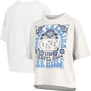 PRESSBOX Women's Pressbox White North Carolina Tar Heels Harmony Oversized T-Shirt