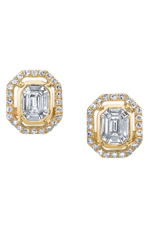 Diamond Pavé Halo Earrings